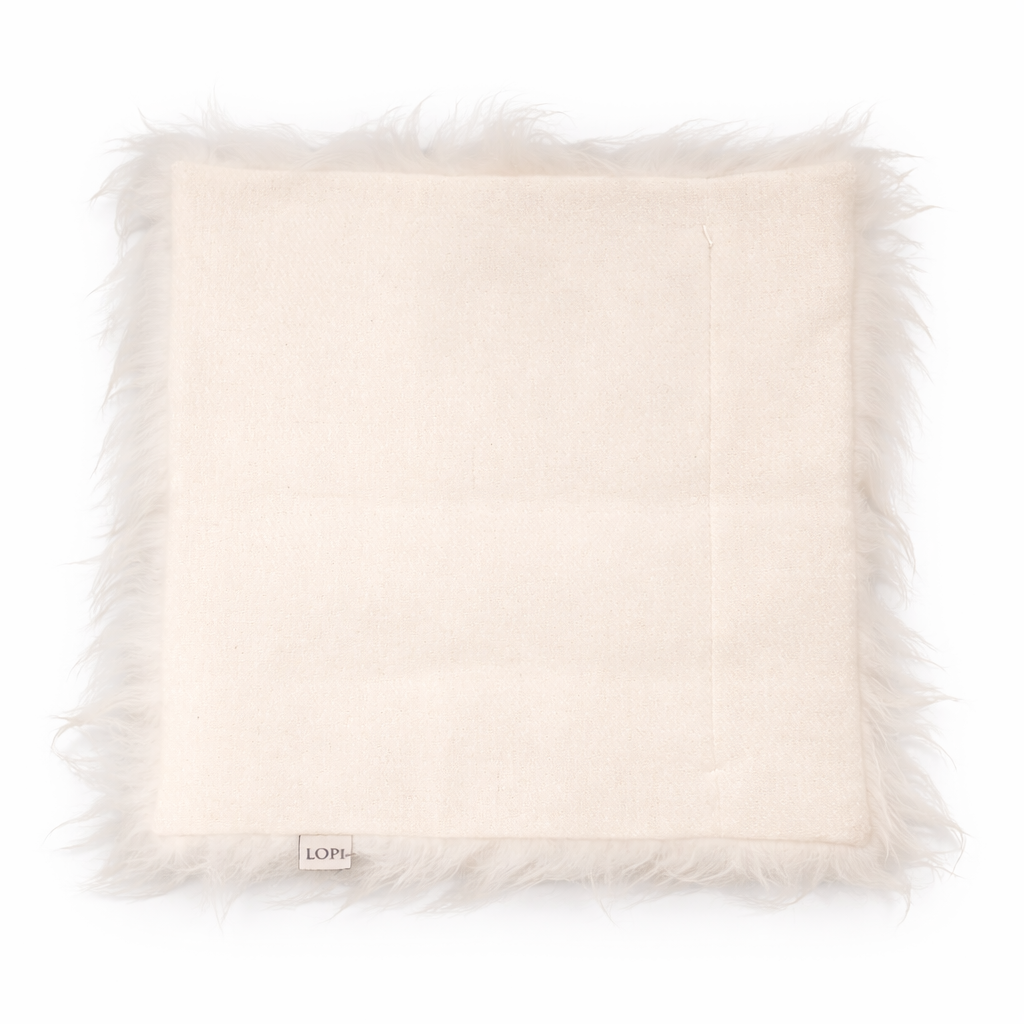 Loðpúði - Hvítt púðaver